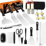 Aisutha 34PCS Griddle Accessories Kit, Flat Top Grill Accessories Set for Blackstone and Camp Chef, Grill Spatula Set with Enlarged Spatulas, Basting Cover, Scraper for Outdoor Barbecue