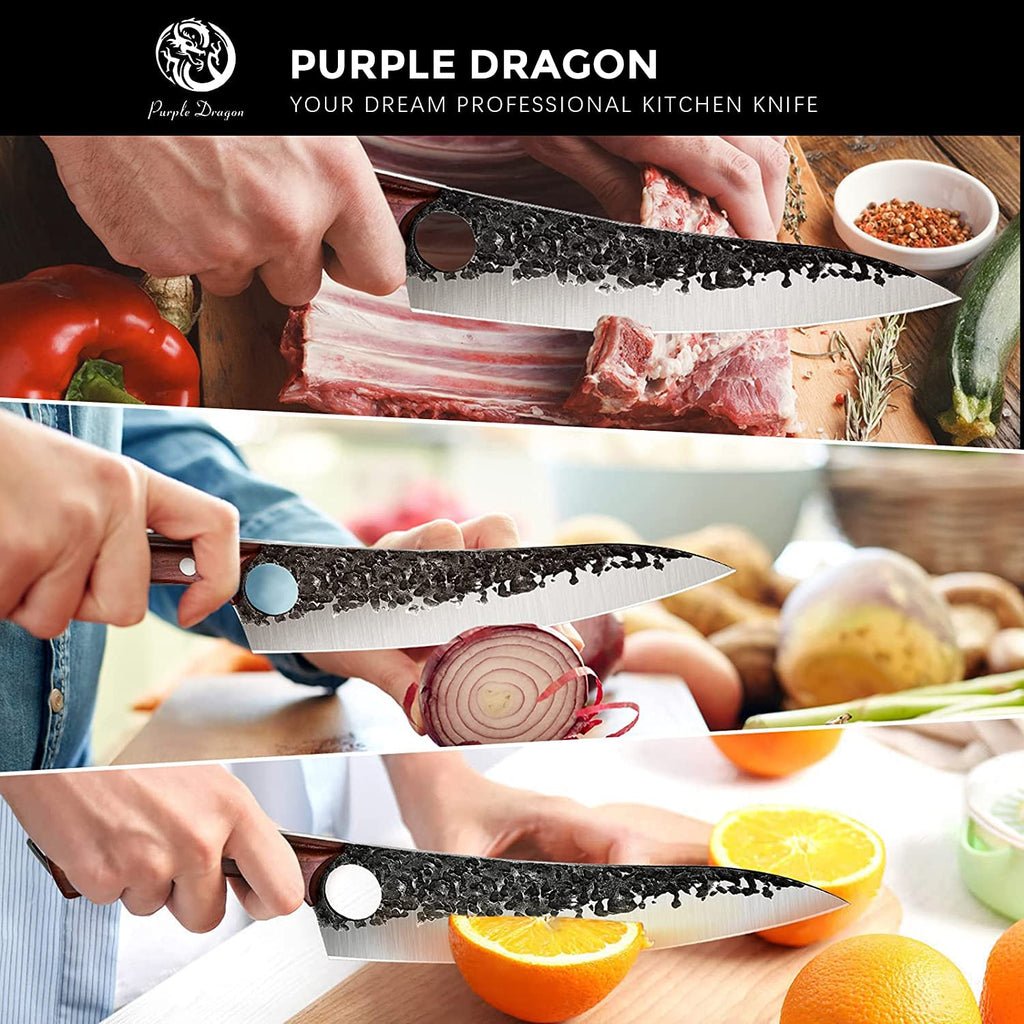 Mooues High-Carbon Steel Bone Knife Hand-Forged Knife, Meat and Vegetable Cutting Knife, Hunting, Barbecue Meat Knife Cooking Kitchen Knife