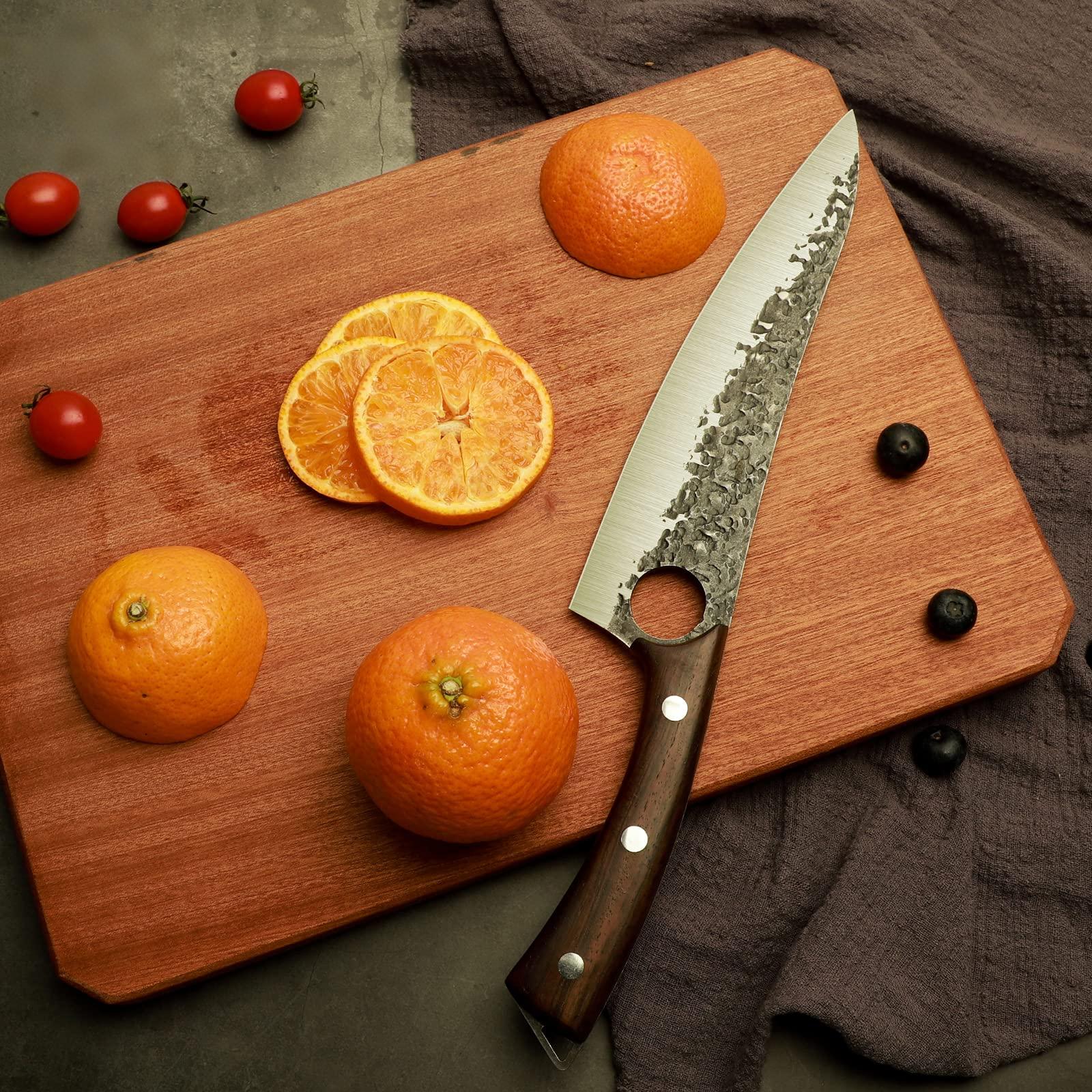 Mooues High-Carbon Steel Bone Knife Hand-Forged Knife, Meat and Vegetable Cutting Knife, Hunting, Barbecue Meat Knife Cooking Kitchen Knife