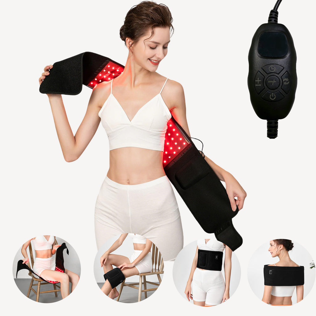 Morfone Red Light Therapy Heating Belt for Pain Relief  660nm and 850nm Infrared Light Therapy Wrap