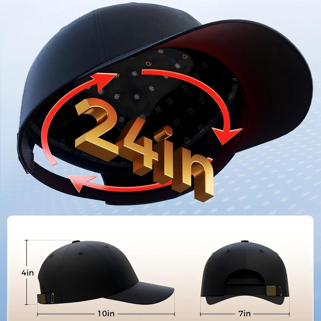 Morfone 56 LED infrared therapy cap. A portable red light therapy cap featuring three wavelengths—630nm, 850nm, and 940nm—to promote hair growth