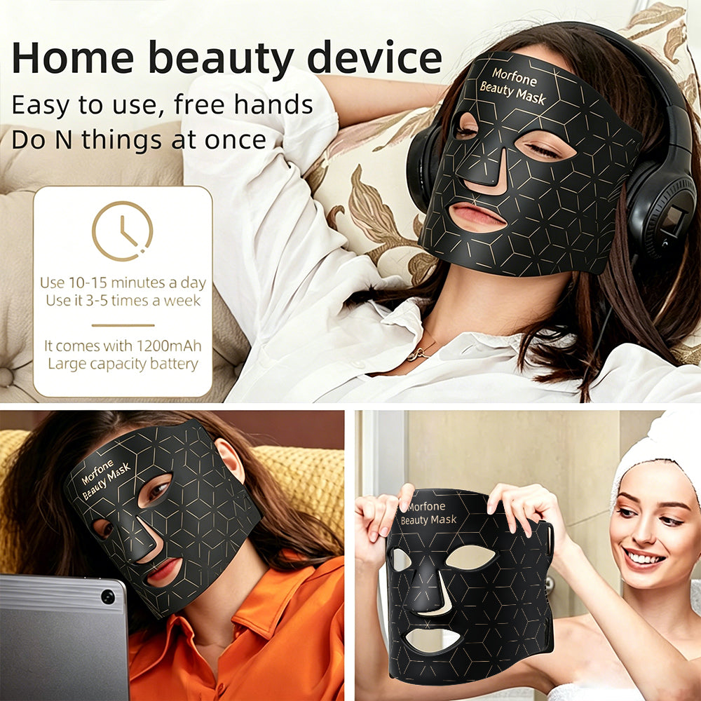 Morfone  7-in-1 LED Face Mask Light Therapy Mask  Rechargeable Face Care Device