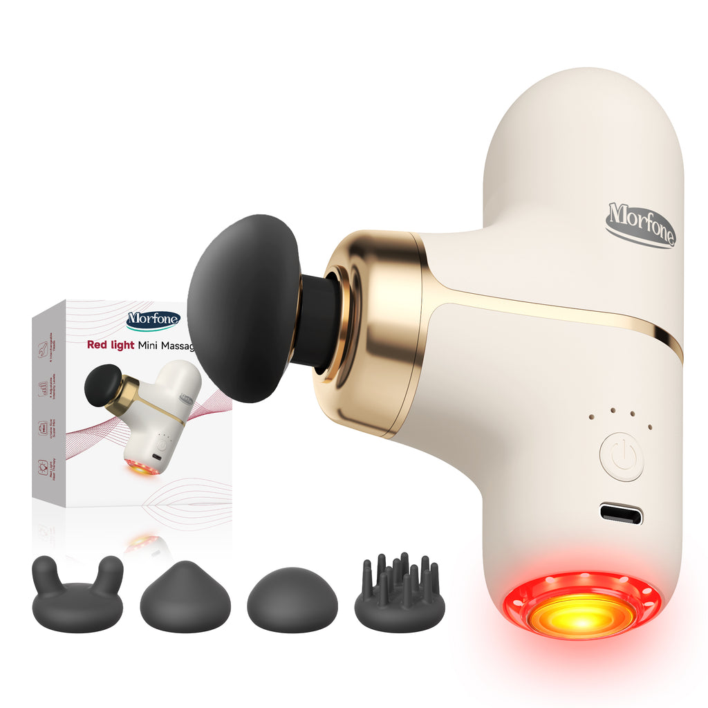 Morfone Red Light Therapy provides fast relief from muscle soreness and exercise fatigue. Red light massager, white