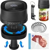 Electric Mason Jar Vacuum Sealer Vacuum Sealer Kit for Wide & Regular Mouth Mason Jars Vacuum Bags Food Vacuum Storage, Multifunctional All-in-One Cordless Canning Vacuum Sealer Machine
