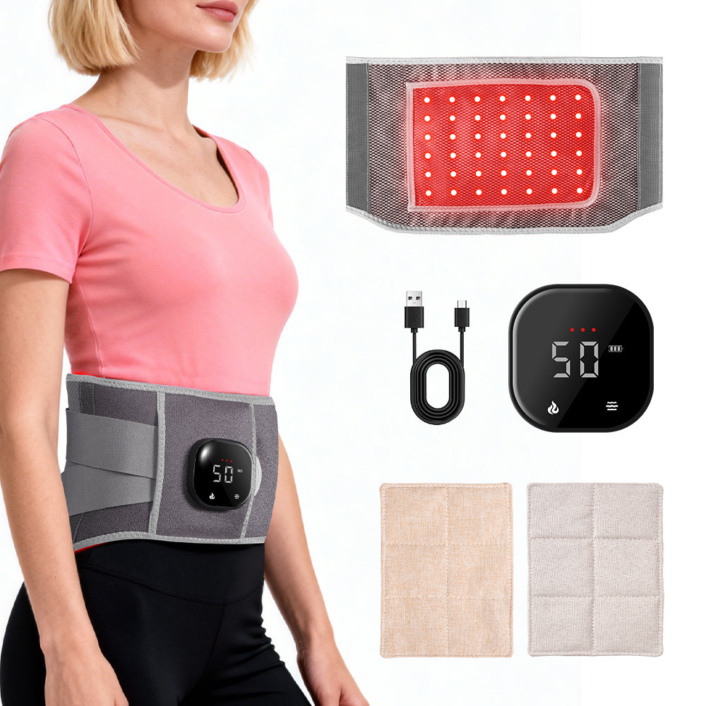 Morfone 660nm Wireless Red Light Therapy Belt. Features timer settings and three adjustable intensity levels—suitable for full-body use