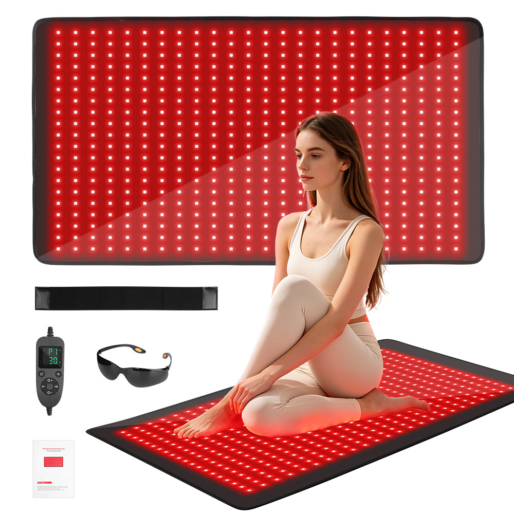 Morfone 480 LED 36x20 inche 660nm 850nm NIR Red Light Therapy Blanket Full Body Infrared Therapy Mat Heating Pad
