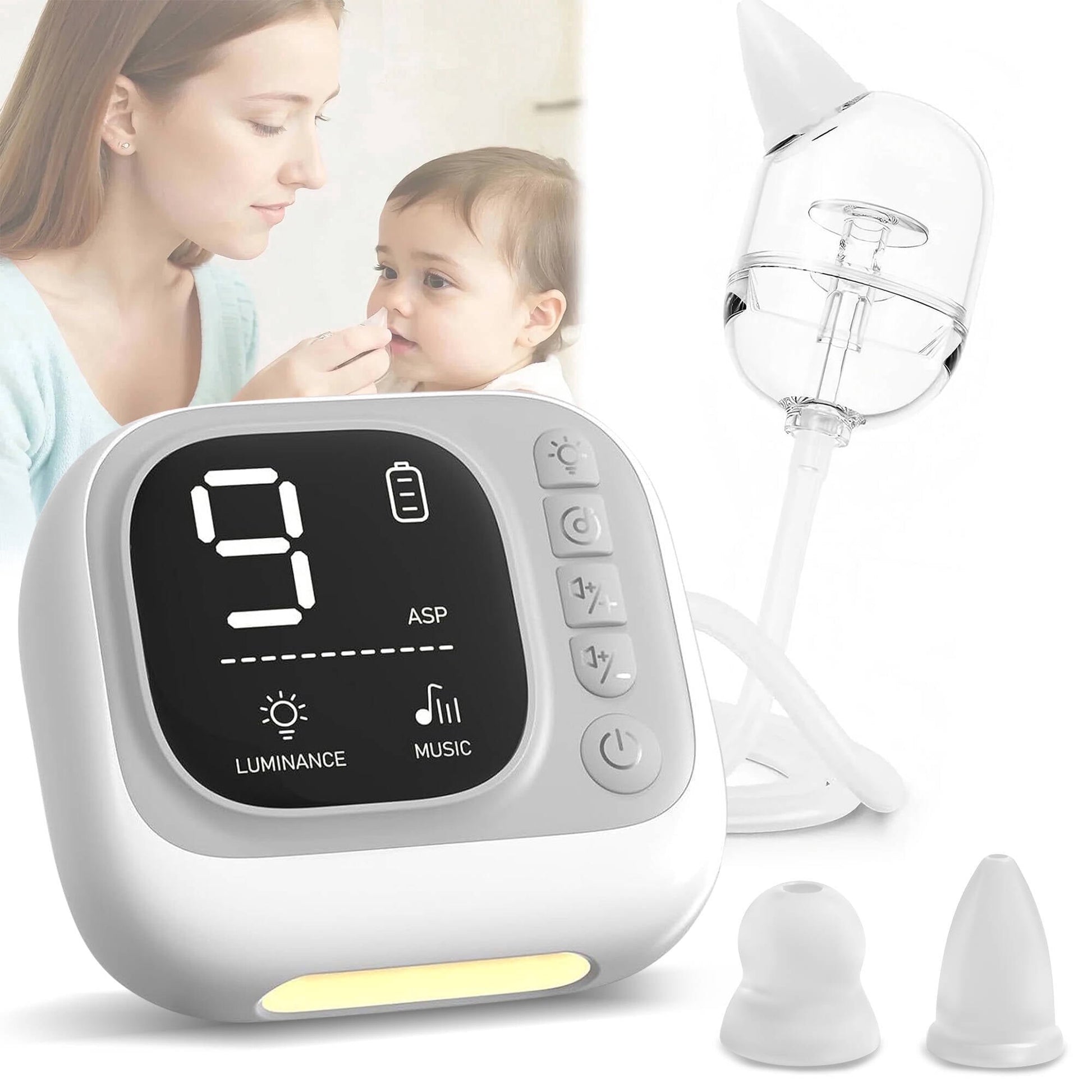 Morfone Nasal Aspirator for Baby, Electric Nose Suction for Baby with Night Light,Soothing Lullabies, Baby Nose Sucker with 9 Adjustable Suction Levels