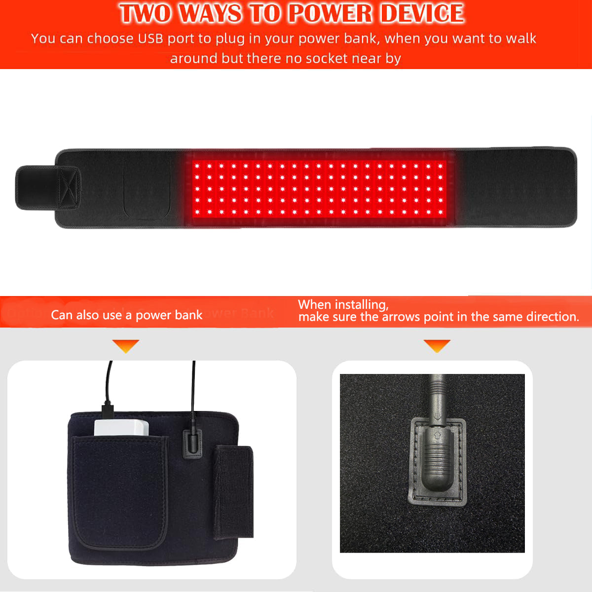 Morfone 660+850nm Red Light Therapy Belt Muscle Relief and Circulation-Boosting Therapy Belt