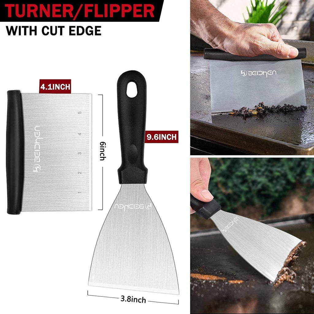 ACMETOP 14 PCS Griddle Accessories Kit, Professional Flat Top Grill Tools for Blackstone and Camp Chef, Grill Spatula for Outdoor BBQ and Camping