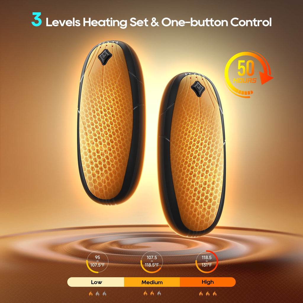 Morfone Magnetic Hand Warmers Rechargeable with 10000mAh Charging Case, 2 Pack Portable Electric Pocket Heater 3 Heat Settings Up to 50 Hrs, Gifts for Christmas, Hunting, Camping Gear, Golf, Outdoors