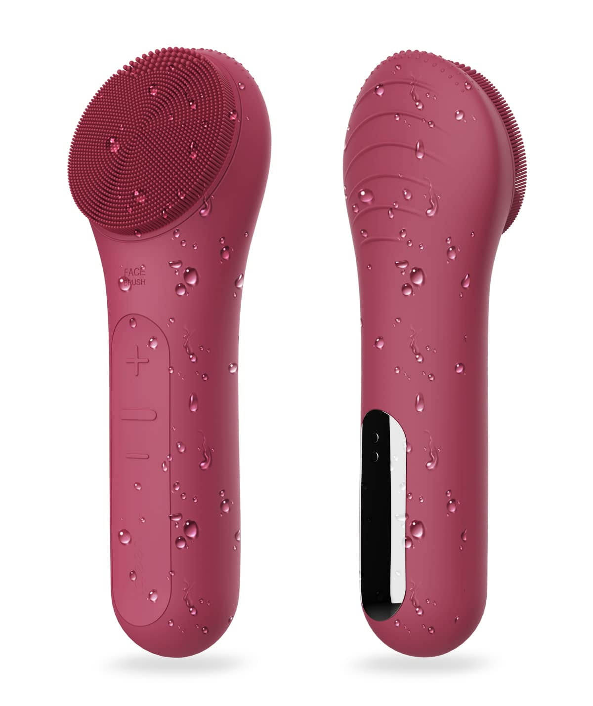 Silicone Face Scrubber, Morfone Facial Cleansing Brush with 5 Intensities, IPX7 Waterproof Rechargeable Face Wash Brush for Cleansing, Exfoliating, Massaging