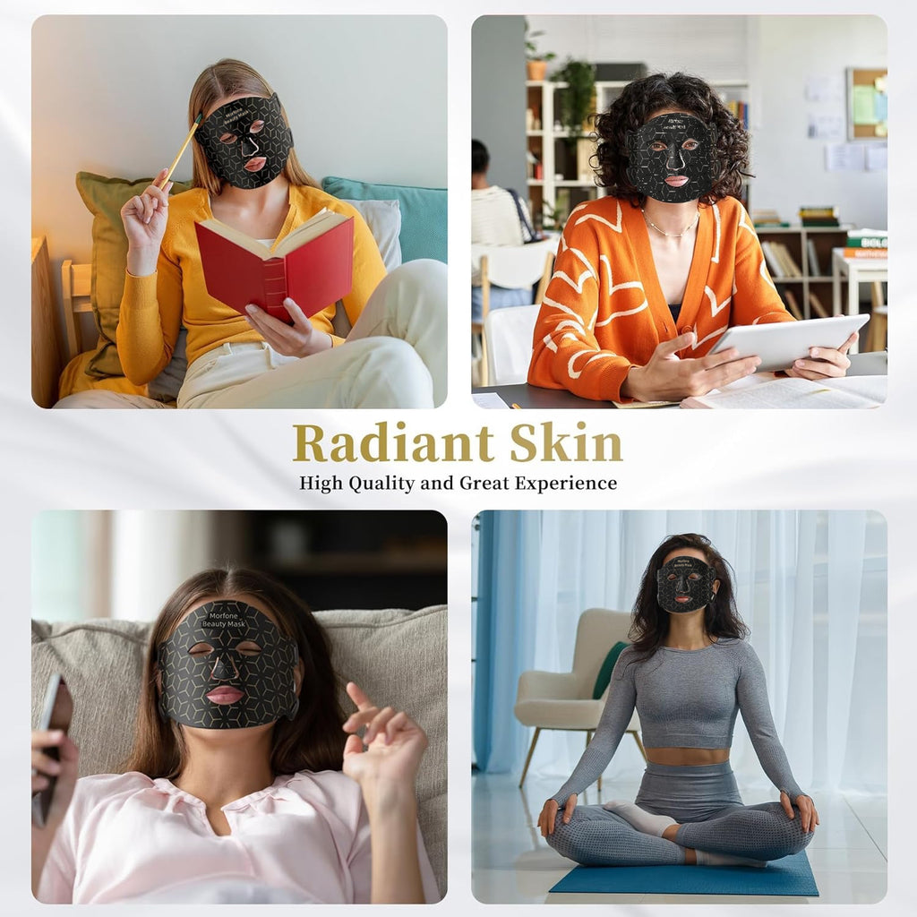 Morfone 7-in-1 LED Red Light Therapy Mask Face & Neck Light Therapy Device Rechargeable Silicone Mask