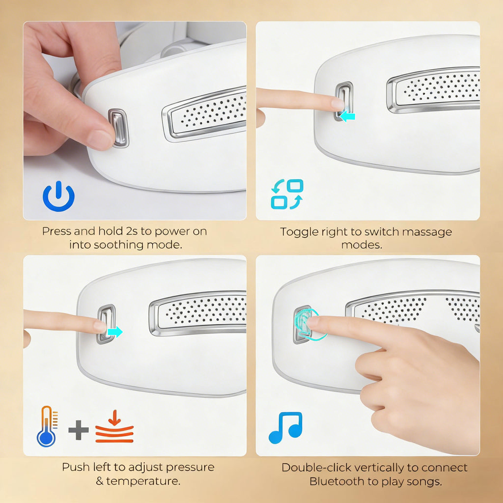 Morfone Hot Cold Eye Massager with Bluetooth Music Playback to Relieve Eye Fatigue Mother's Day gift