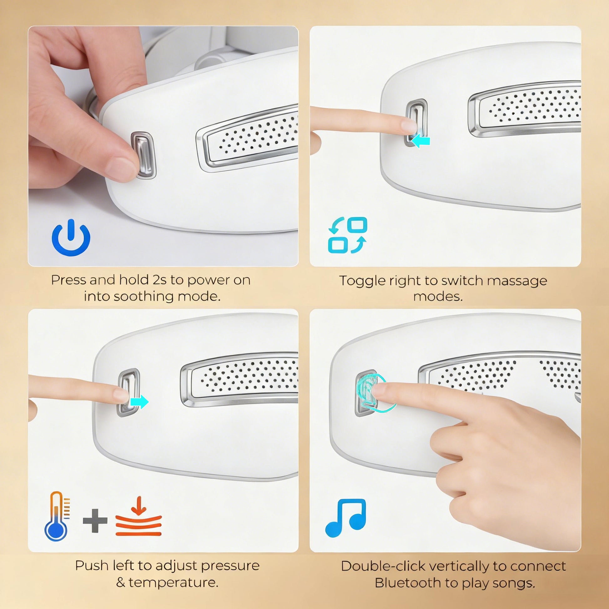 Morfone Hot Cold Eye Massager with Bluetooth Music Playback to Relieve Eye Fatigue Mother's Day gift