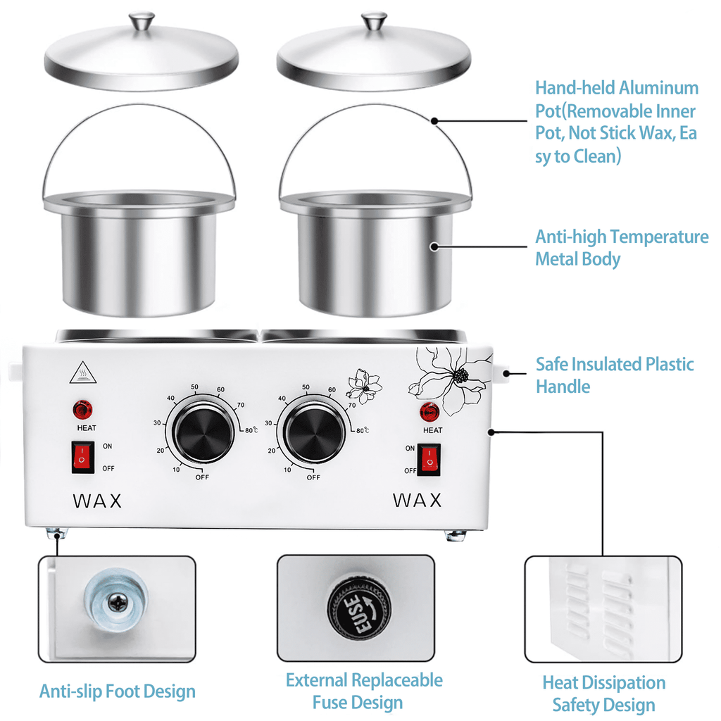Morfone Wax Warmer for Hair Removal, Professional Waxing Kit for Women, Single Pot Wax Heater with Adjustable Temperature (White)
