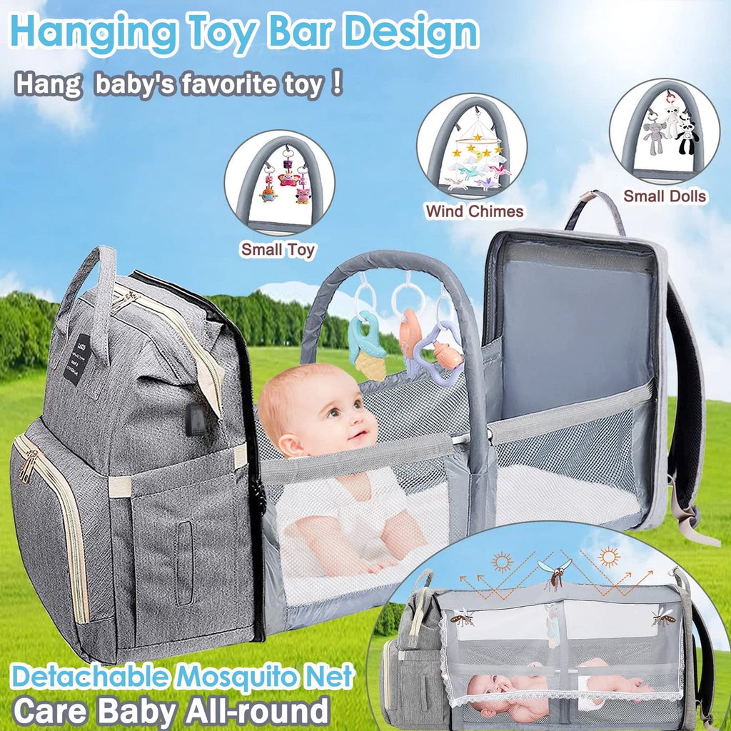 Morfone Baby Diaper Bag Backpack with Changing Station, Large Capacity Baby Bag, Waterproof Travel Backpack with USB Charging Port, Stroller Straps , Baby Shower Gifts
