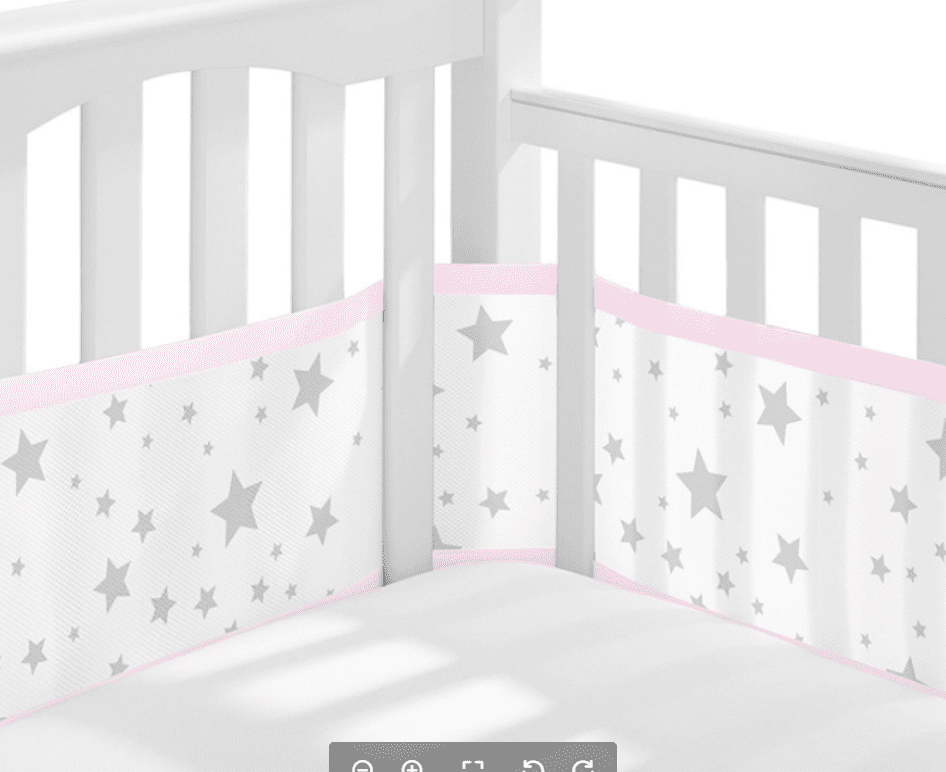 Breathable Mesh Liner For Cot Beds 2 PCS baby Crib surrounds Breathable Cot surrounds, Cot surrounds for Cot Bed, Baby Crib Encloses Anti Airflow 3D Mesh Lining