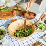 Wooden Spoons for Cooking - 9-Piece Wooden Kitchen Utensil Set made of Natural Solid Wood Material - Includes Spoons, Spatulas, Ladles, Strainer Spoon, Salad Fork, Mixing Spoon and Utensil Holder
