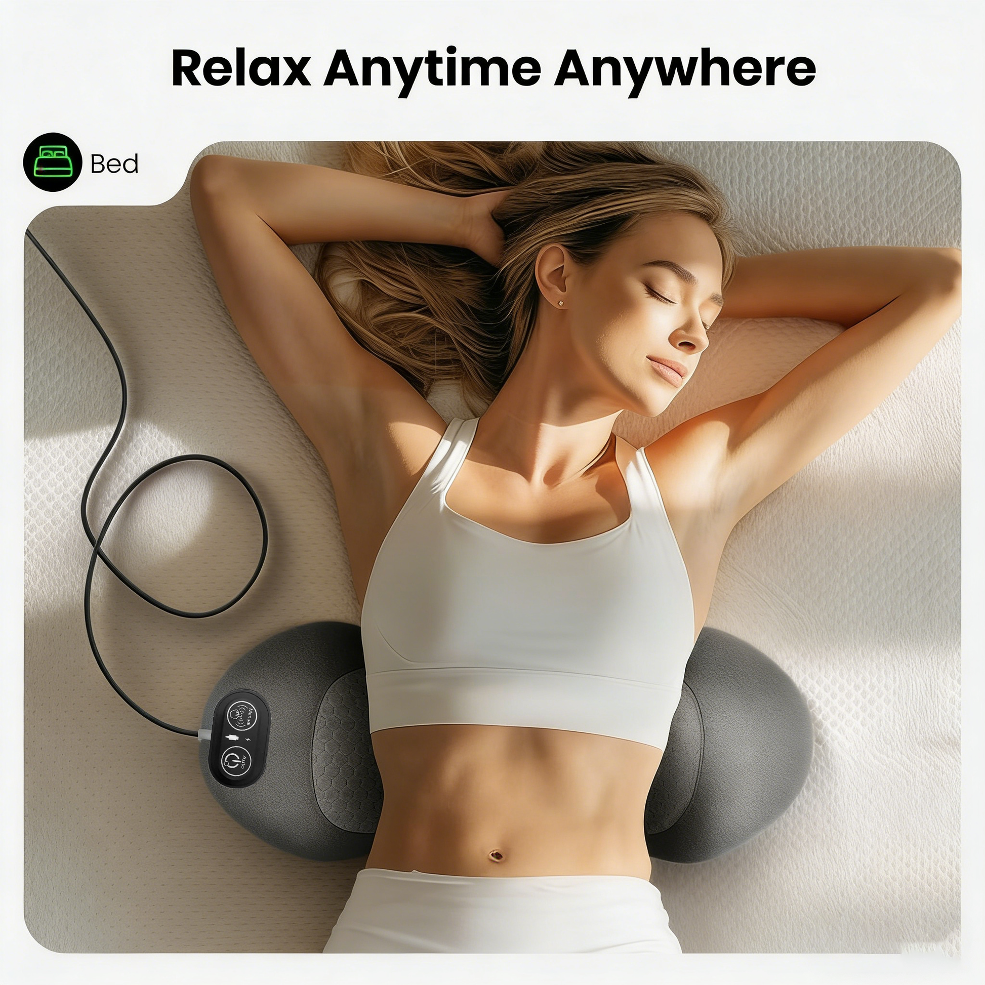 Morfone 3-in-1 Electric Lumbar Heating Massage Support Pillow for Car Home and Office Use