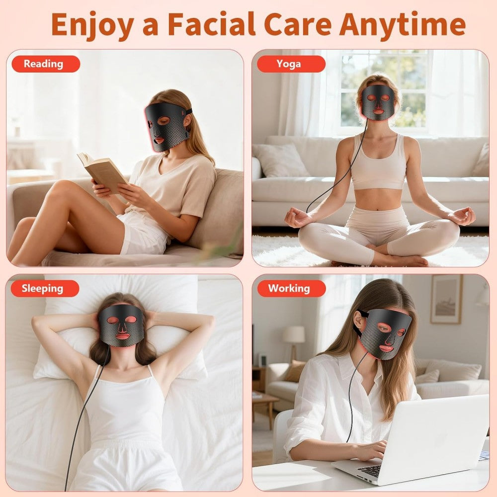 Morfone 72LED 660+850nm Red Light Therapy Mask With Timer Function For Home
