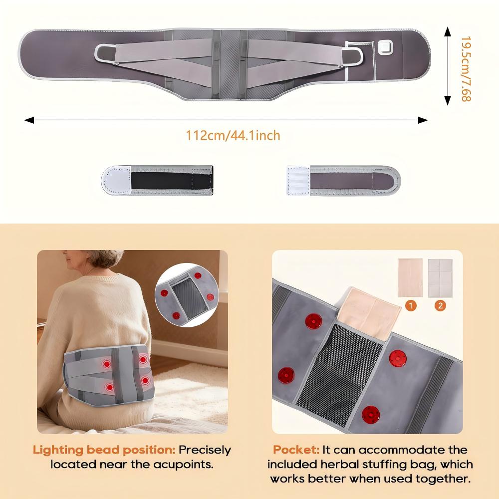 Morfone 660nm Infrared LED Therapy Heating Belt - Suitable for use on the back, knees, waist, and other areas