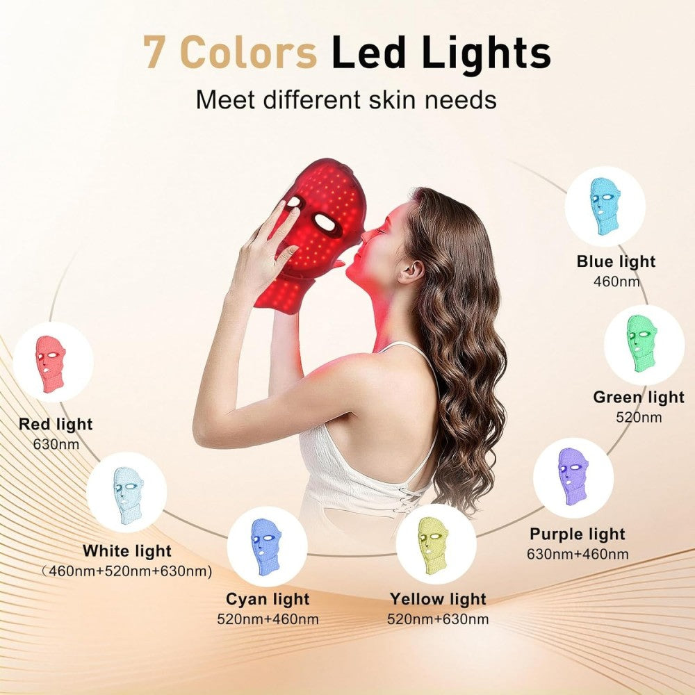 Morfone Red Light Therapy Mask Adjustable LED Face Mask Light Therapy for Home Working Travel Yoga Sleep