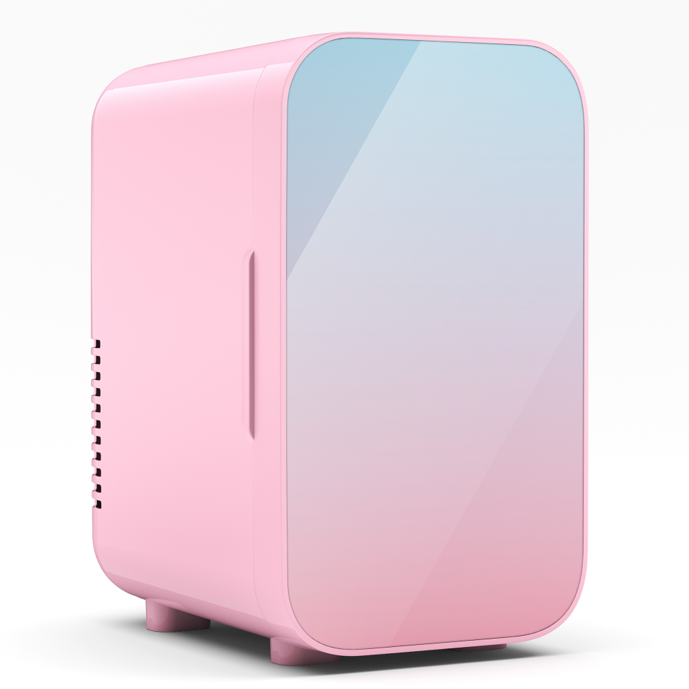 Morfone 6L Pink Mini Fridge 110V AC/12V DC Home & Car Use Dual Temperature Control For Skincare Products, Snacks, and Beverages