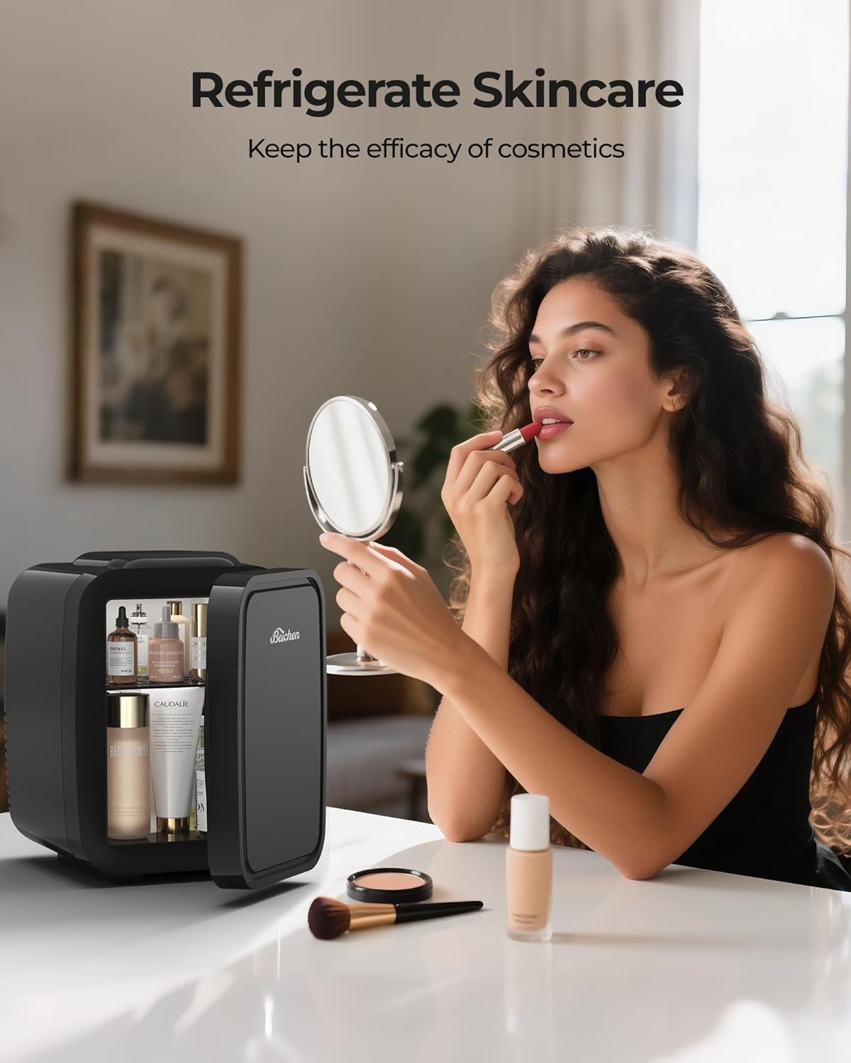 BEICHEN 4L / 6Can Mini Fridge Low Noise AC / USB Portable Refrigerator