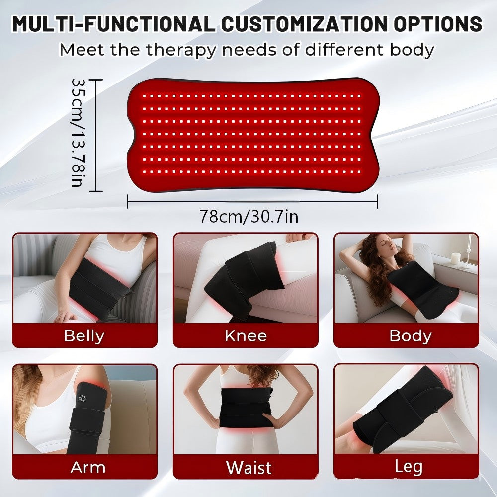 Morfone 31x14in 660nm+850nm Near Infrared Red Light Therapy Pad  210 LED High PowerTherapy Mat