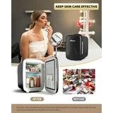 Aisutha Mini Fridge, Small Fridge Rapid Cooling 4 Liter/6 Cans Skincare Fridge, Cooler and Warmer Refrigerators for Bedroom, Cosmetics, Office and Car (Black)