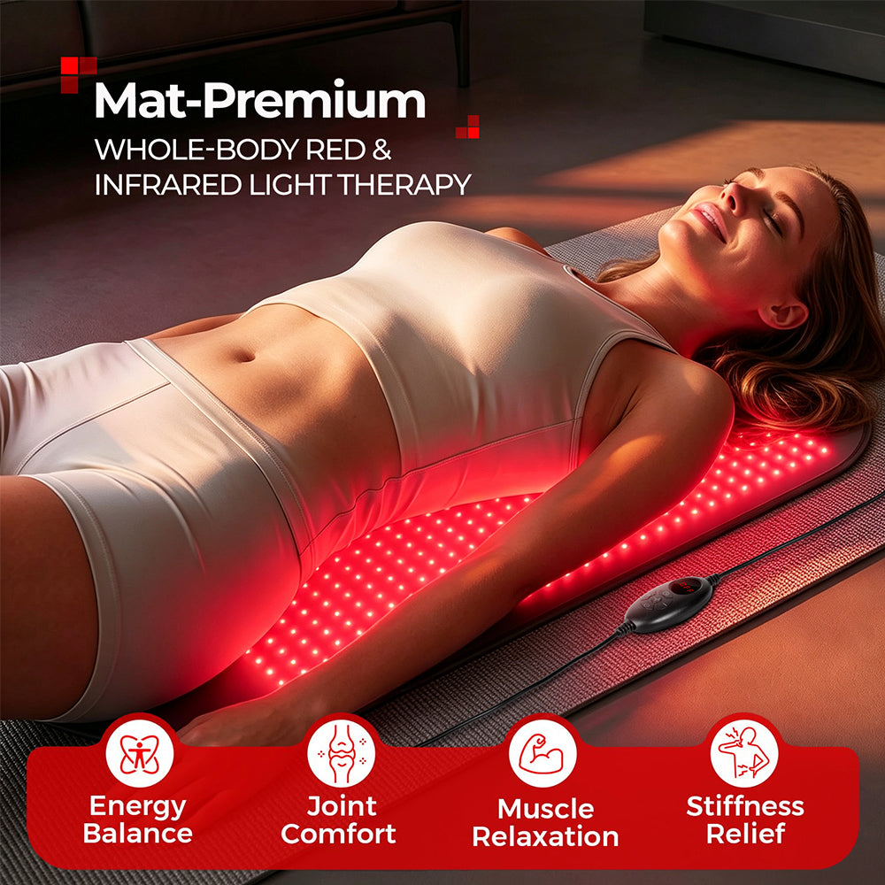 Morfone 31×14 Inch 240LED Red Light Therapy Mat 660nm 880nm Light Therapy Mat with Timer & Controller