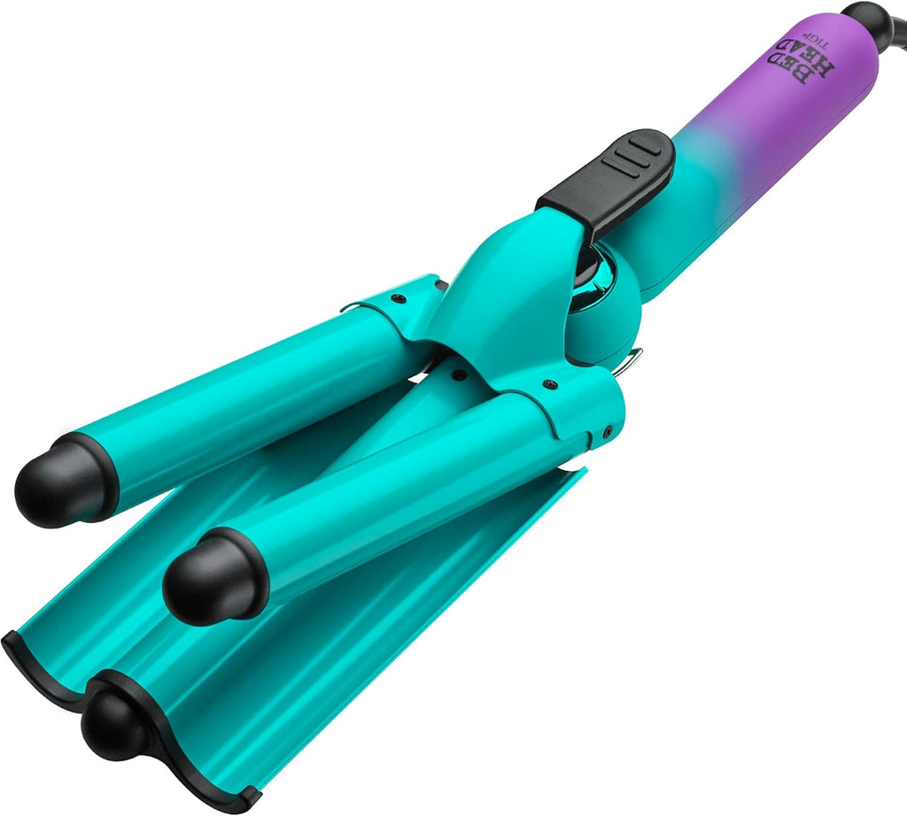 Morfone 3 Jumbo Barrel Curling Iron Wand 22mm Hair Waver Temperature Adjustable Ceramic Big Waves Hair Crimper (Green)