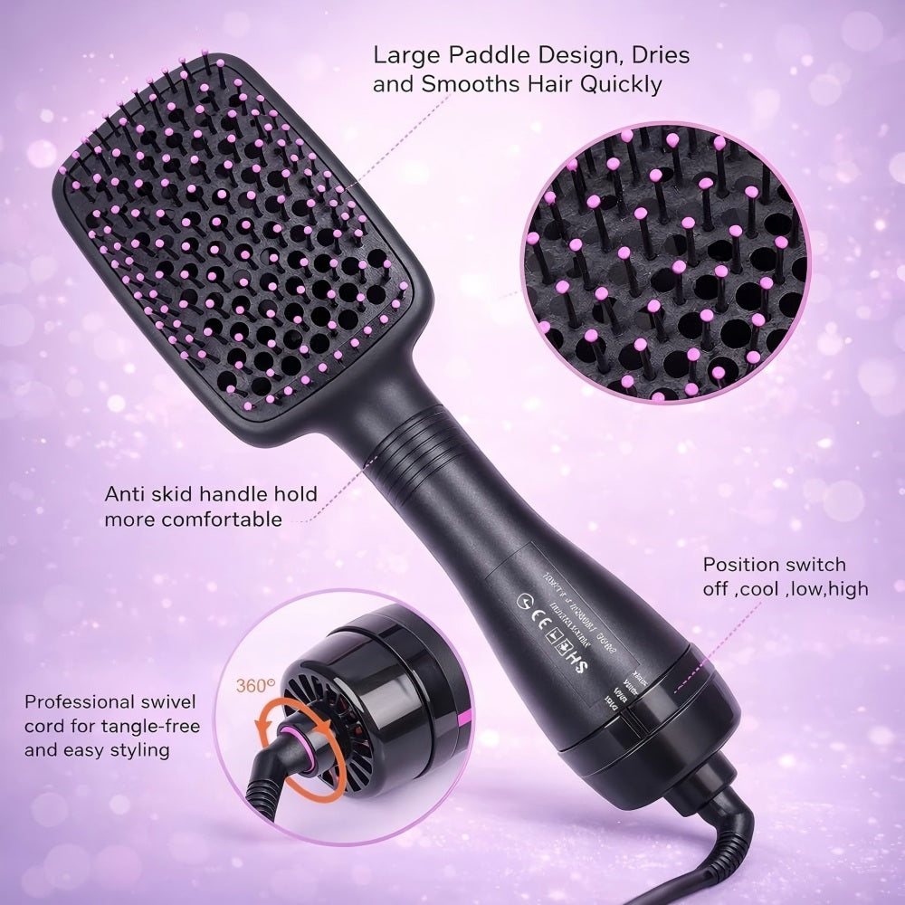 Morfone 3-in-1 Blow Dryer Comb Dries and Smoothes Hair in One Step Negative Ion Hot Air Styling Comb