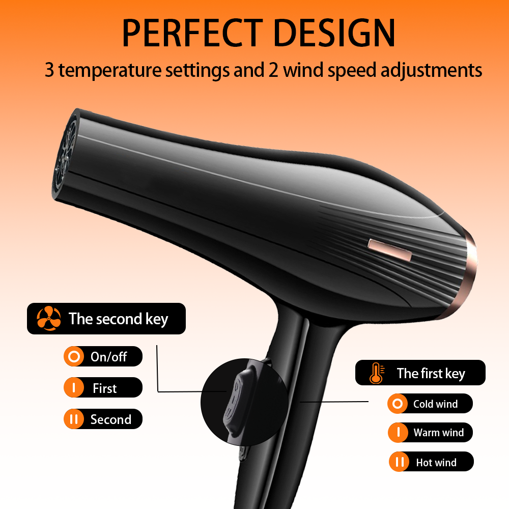Morfone 12pcs-in-1 Hair Drying Set with Air Blower and Hair Clamps - Hair Dryer. Quickly dries hair - Compact and portable, suitable for the whole family - Gift set