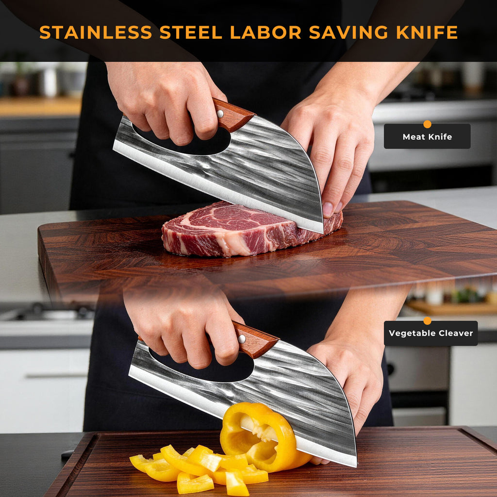 ACMETOP Chef Knife, High Carbon Steel Kitchen Knife for Meat Cutting, Slicing, Camping, BBQ – Essential Kitchen Tool
