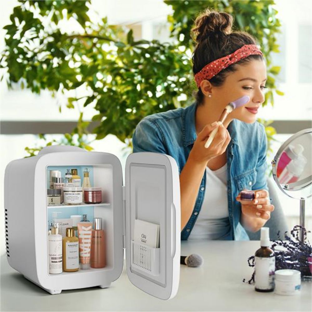 Morfone 4L/6 Can Skincare Mini Fridge Rapid Cooling Cooler & Warmer White