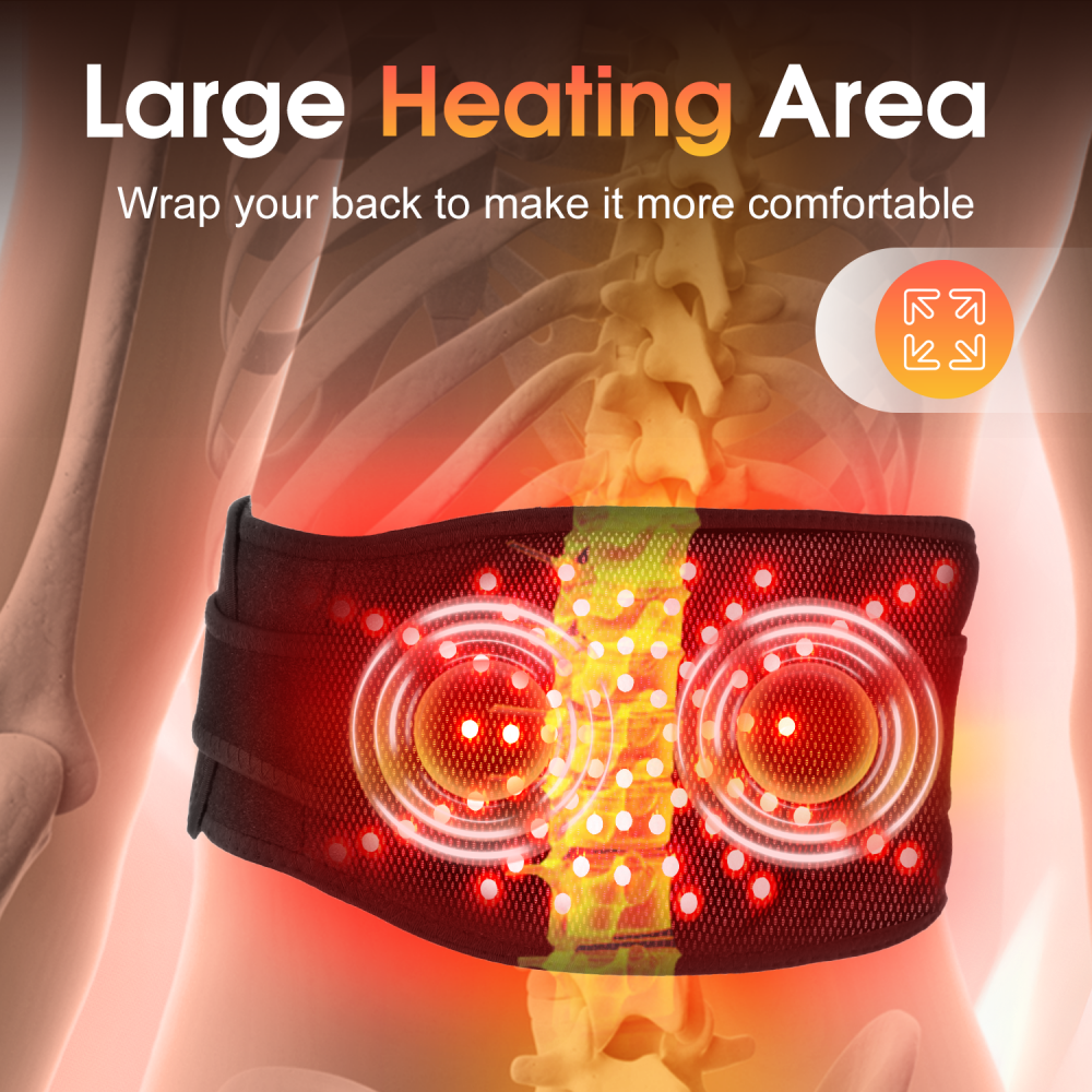 Morfone 102 Red LED Beads 3 Speed Heating and Vibration Wireless Heating Massage Pad