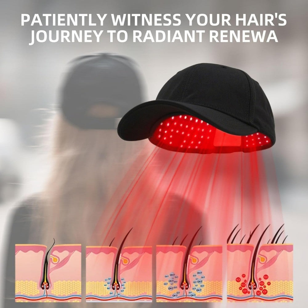 Morfone 56 LED infrared therapy cap. A portable red light therapy cap featuring three wavelengths—630nm, 850nm, and 940nm—to promote hair growth