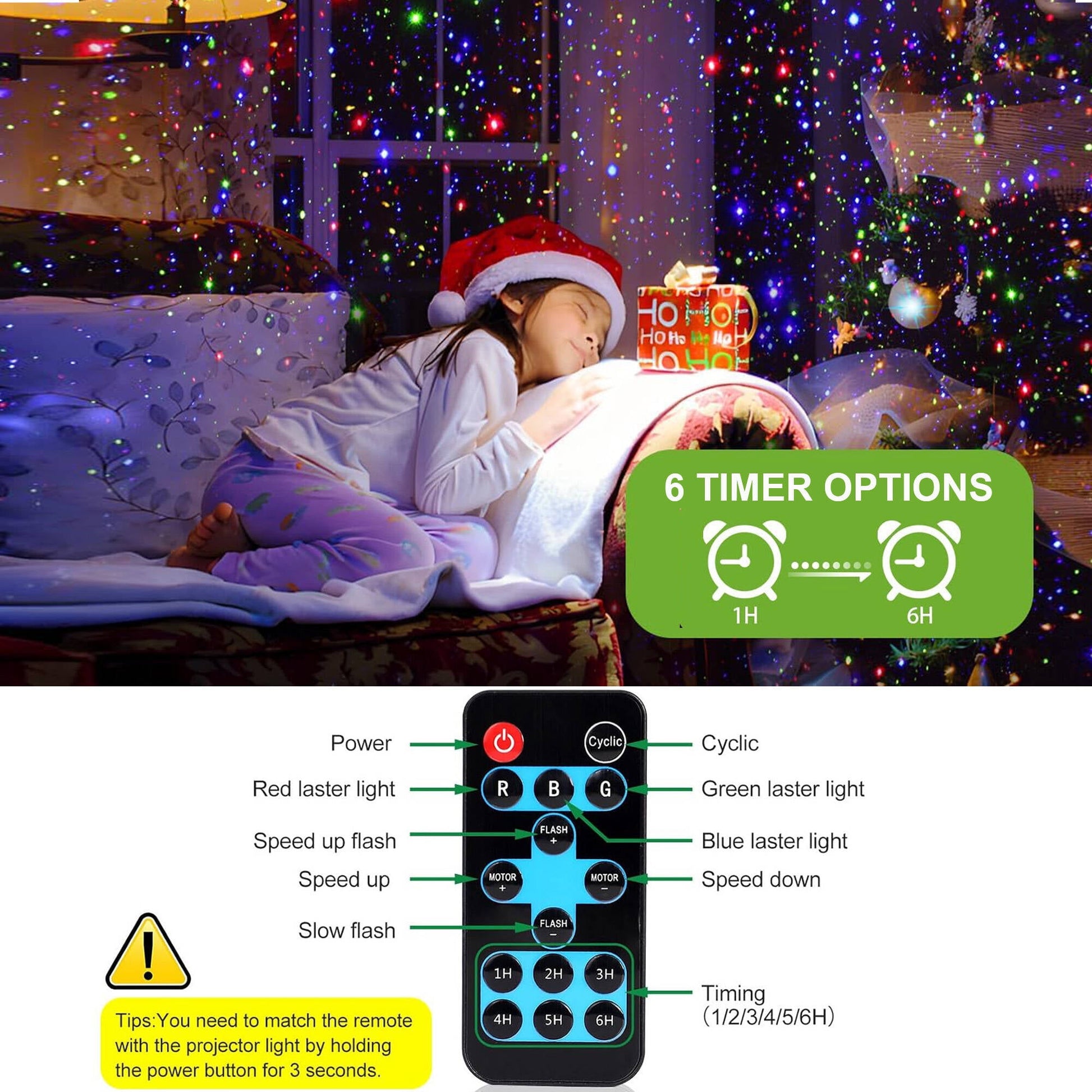 ACMETOP Laser Christmas Projector Lights Outdoor, RGB Firefly Laser Lights with Remote Control, Waterproof Christmas Decorations Outdoor Indoor for Wedding Halloween New Year Holiday Party