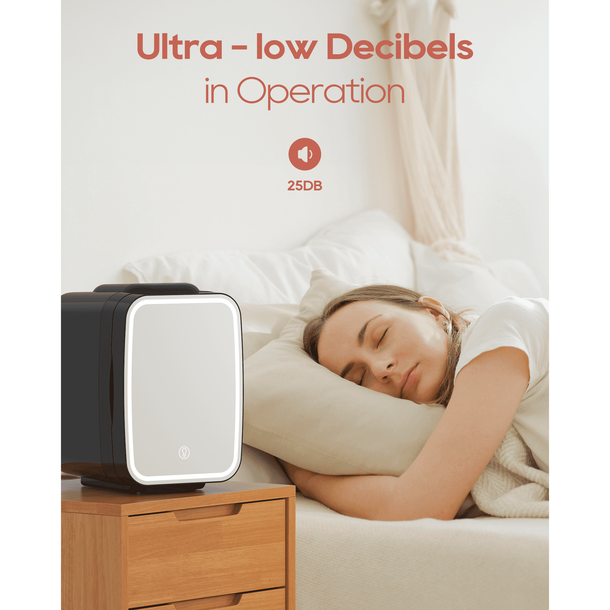 ACMETOP Skincare Fridge with Dimmable LED Light Mirror,4L/6 Can Mini Fridge for Skincare and Makeup,Cooler & Warmer, Portable Small Fridge for for Bedroom, Office, Dorm and Car,