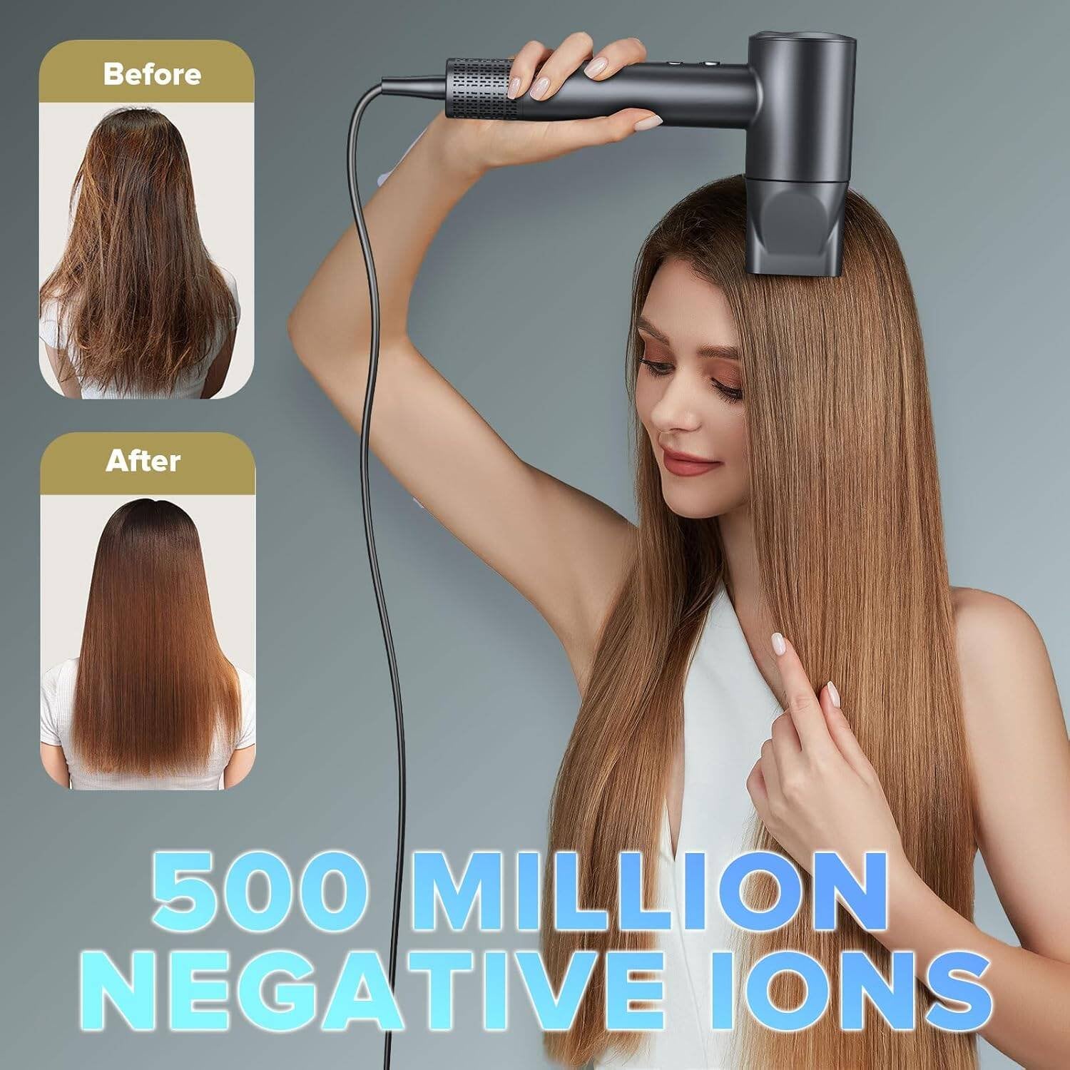 Morfone Hair Straightener Brush, Hair Straightening Iron with Built-in Comb, 10s Fast Heating & Multi Temp Settings & Anti-Scald, Perfect for Professional Salon at Home
