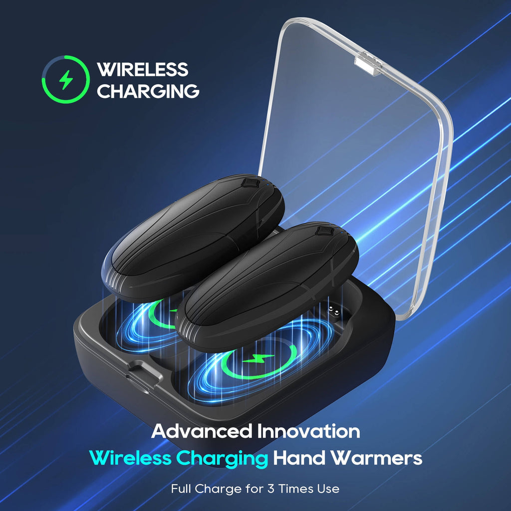 Morfone Magnetic Hand Warmers Rechargeable with 10000mAh Charging Case, 2 Pack Portable Electric Pocket Heater 3 Heat Settings Up to 50 Hrs, Gifts for Christmas, Hunting, Camping Gear, Golf, Outdoors