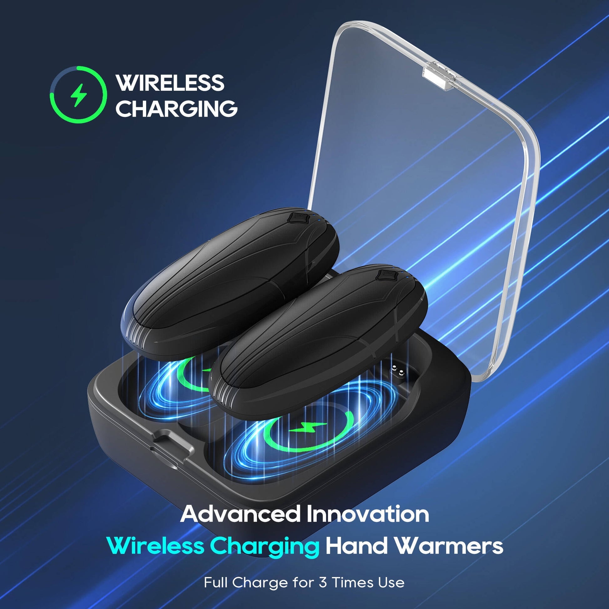 Morfone Magnetic Hand Warmers Rechargeable with 10000mAh Charging Case, 2 Pack Portable Electric Pocket Heater 3 Heat Settings Up to 50 Hrs, Gifts for Christmas, Hunting, Camping Gear, Golf, Outdoors