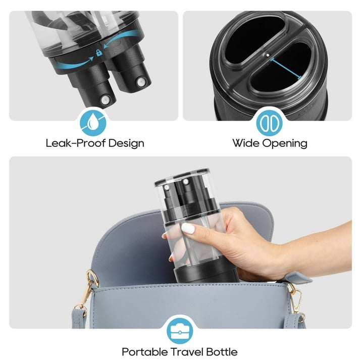 Morfone Travel Bottles for Toiletries, 4 in 1 TSA Approved Travel size Containers for Toiletries,Leak Proof Refillable Liqus Shampoo And Conditioner Travel Essentials toiletry Bottles