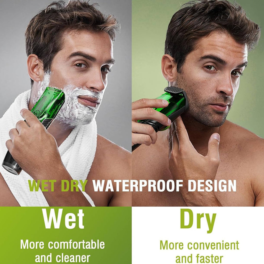 Morfone Vacuum Beard Trimmer for Men with 20 Length and Styles Adjustable, Built-in Vacuum Trimmer for Mustache, Sideburns, Facial Hair, Rechargeable & IPX6 Waterproof Mustache Trimmer