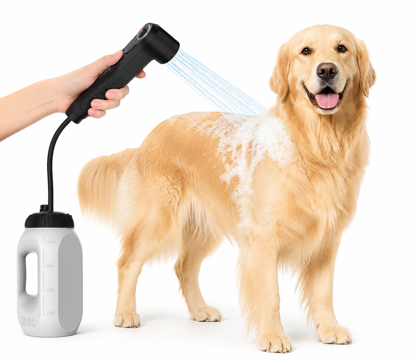 Morfone is a portable electric travel bidet featuring two spray modes and a 2.5 liter water tank