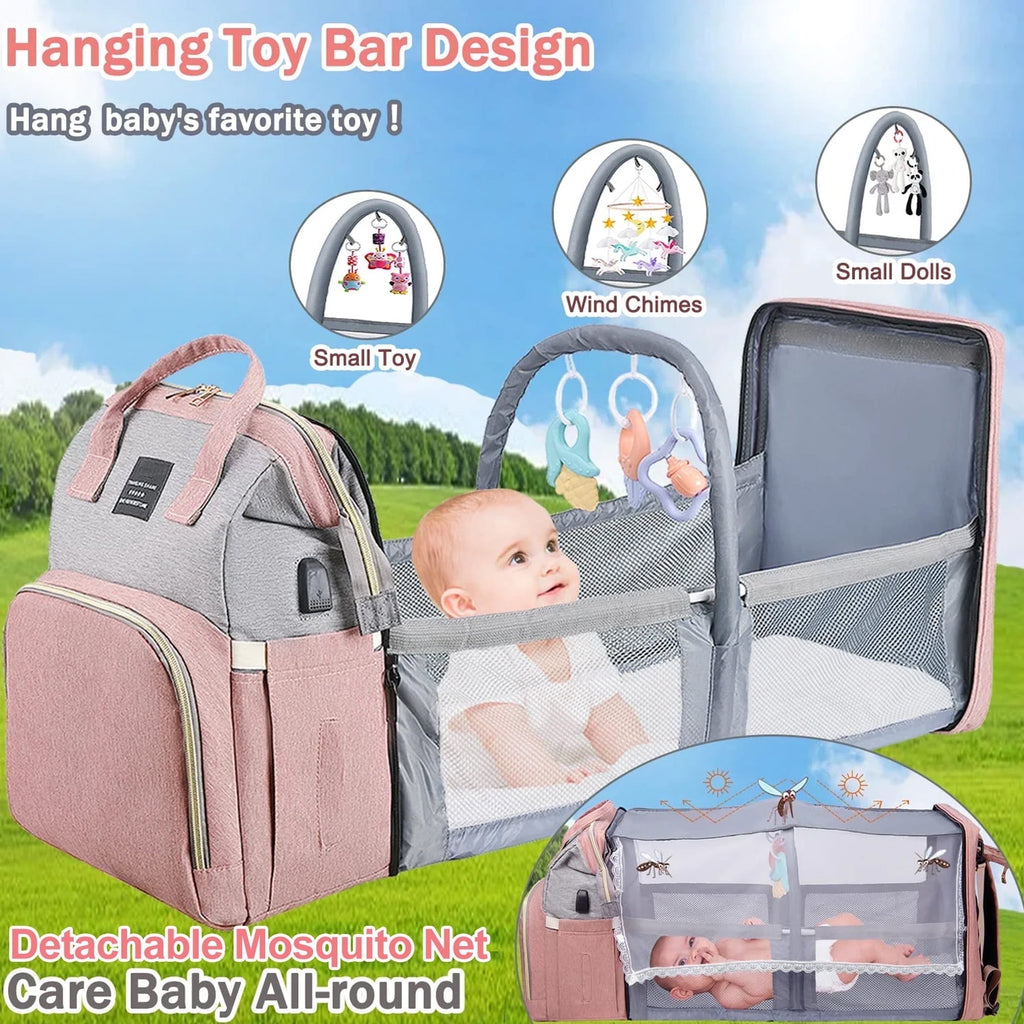 Anoak Baby Diaper Bag Backpack with Changing Station, Large Capacity Baby Bag, Waterproof Travel Backpack with USB Charging Port, Stroller Straps , Baby Shower Gifts