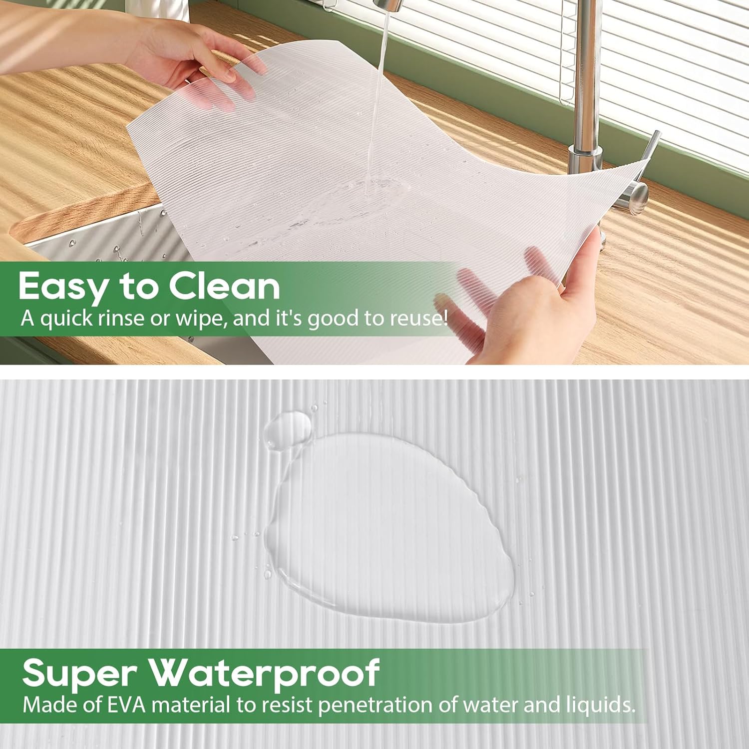 Anoak Cabinet Liner, Non Adhesive, Washable 12 Inch x 20 FT(240 Inch) Waterproof Durable Non-Slip Shelf Liner for Kitchen, Drawer, Refrigerator