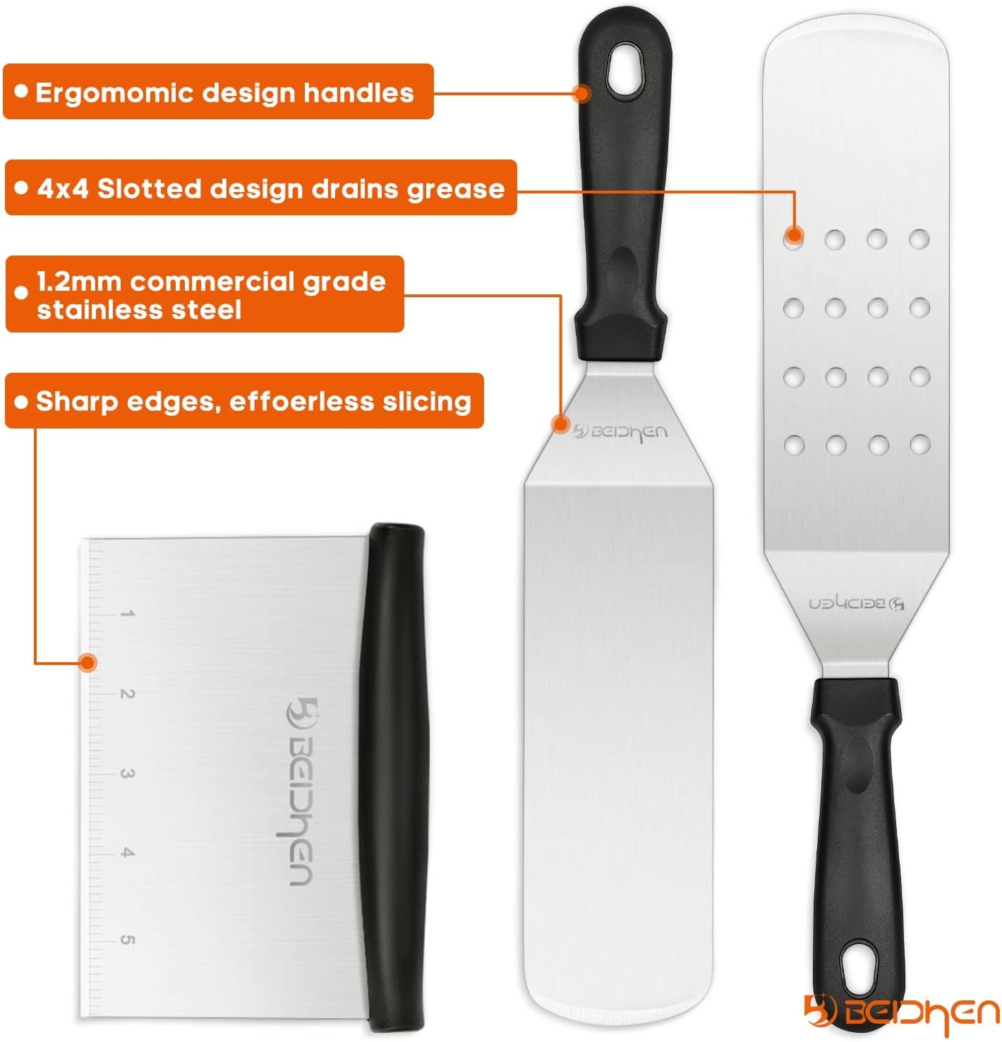 Anoak 34PCS Griddle Accessories Kit, Flat Top Grill Accessories Set for Blackstone and Camp Chef, Grill Spatula Set with Enlarged Spatulas, Basting Cover, Scraper for Outdoor Barbecue