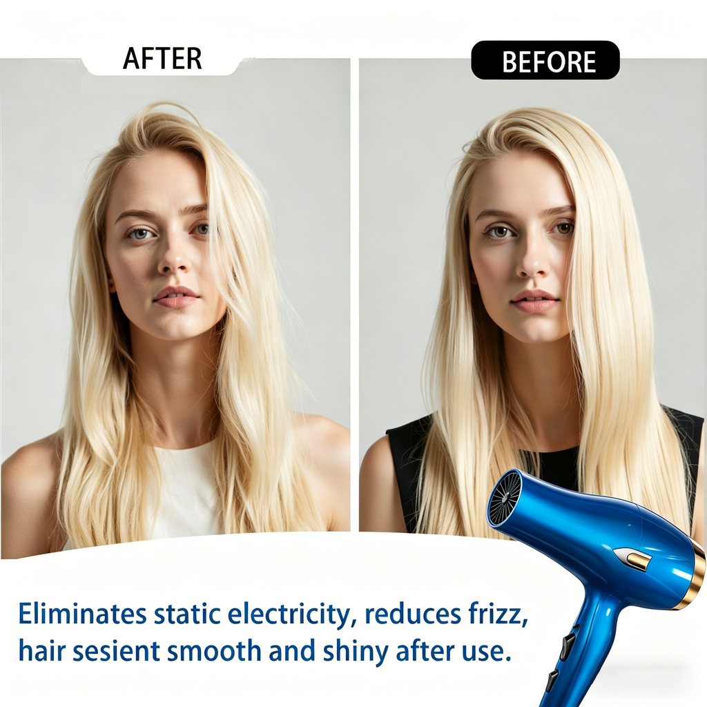 Morfone Negative Ion Hair Dryer with Diffuser and Concentrator Attachments 2 Speed and Heat Settings